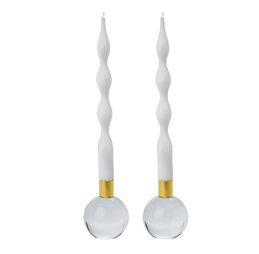 Clear Taper Candleholder (set of 2)