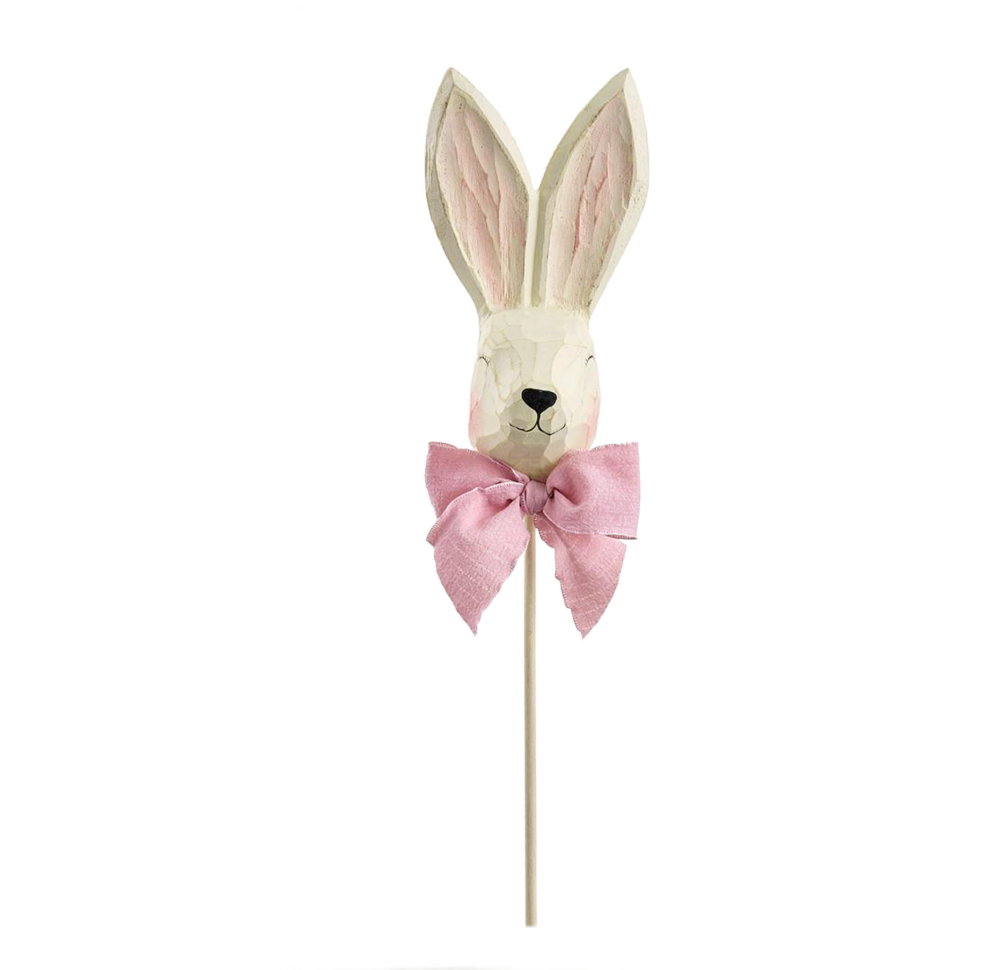 White w/Pink BowBunny Pick