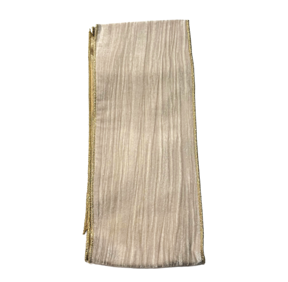 Vintage Almond Velvet Wreath Sash