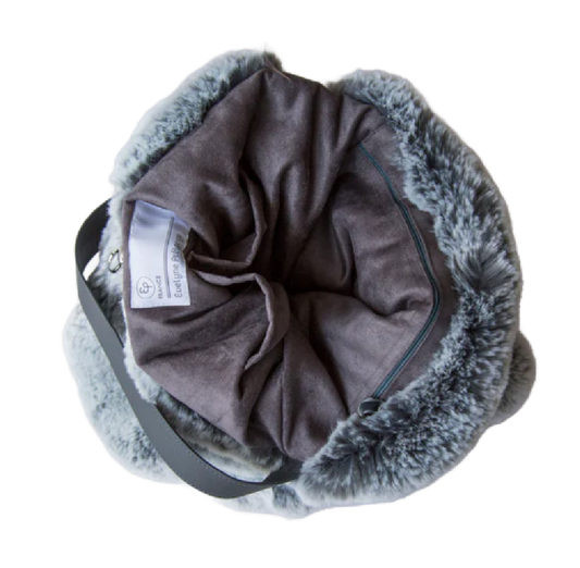 Maison PrΓ©longe Grey Faux Fur Bag