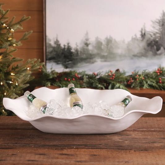 Vida Nube Extra Large Oval Centerpiece White