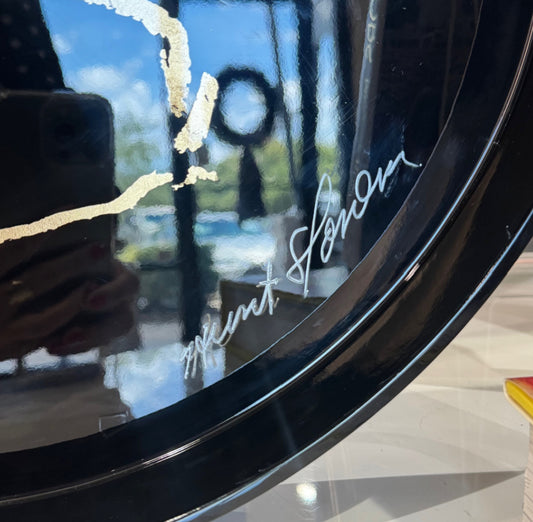 Hunt Slonem | Royal Rabbits Black Gold Leaf Lacquer Tray Autographed