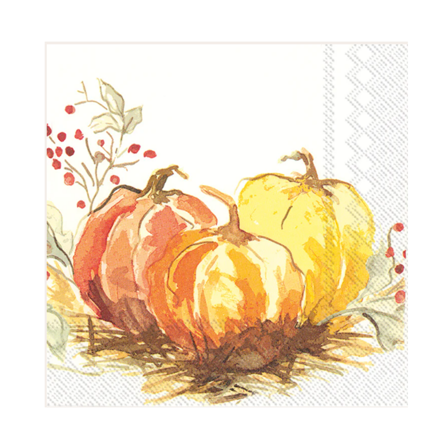 Painted Pumpkin Cocktail Napkin