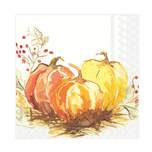 Painted Pumpkin Cocktail Napkin