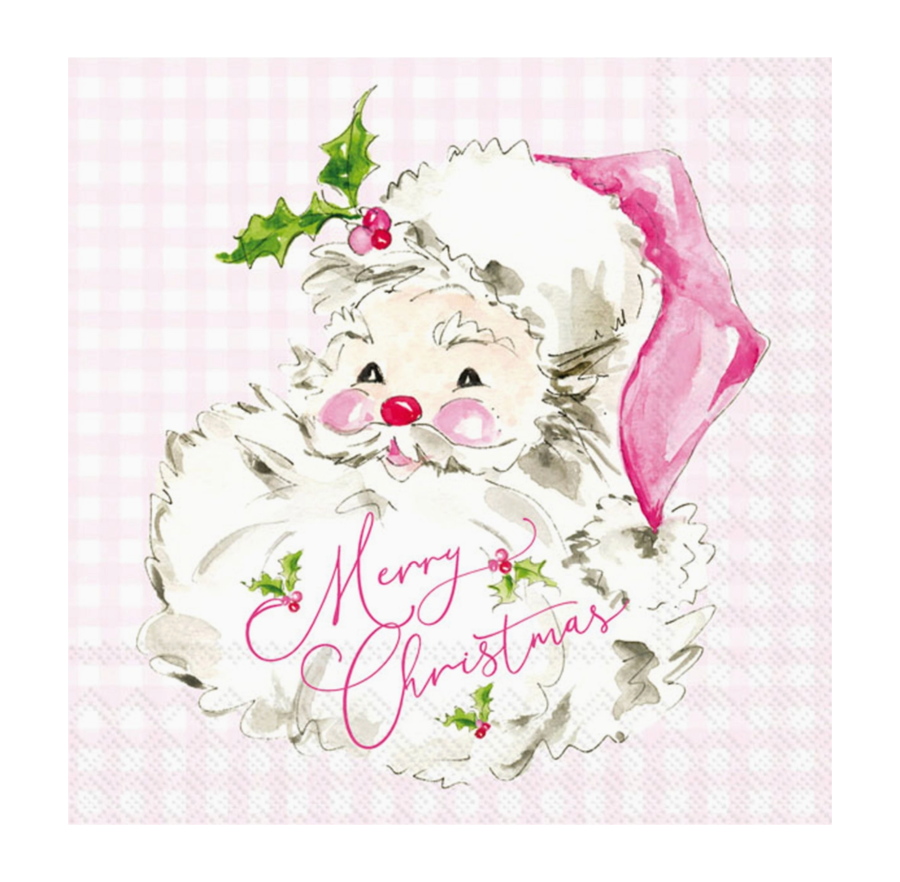 Pink Santa Cocktail Napkin