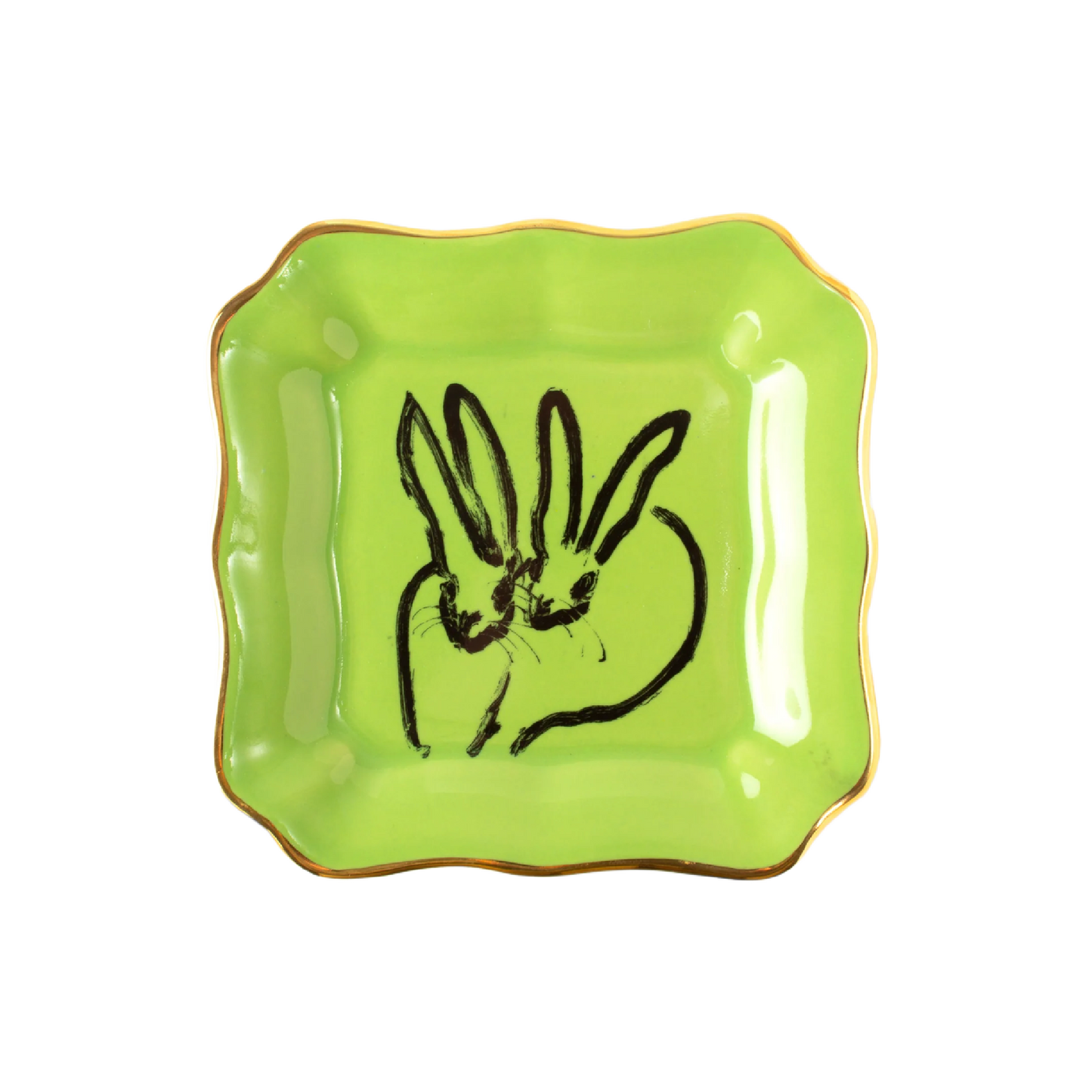 Hunt Slonem | Lime Bunny Portrait Plate