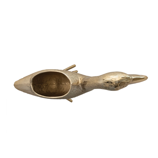 Gold Finish Goose Shaped Planter/Container