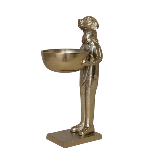 Gold Color Labrador Holding Bowl