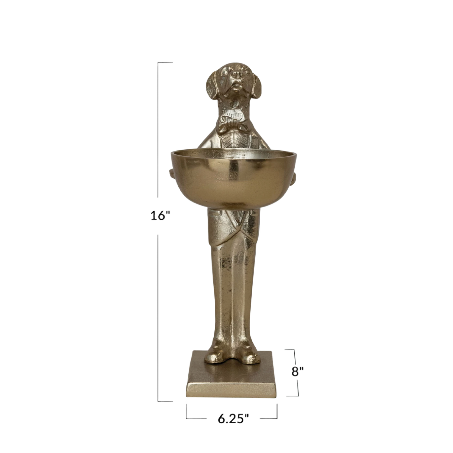 Gold Color Labrador Holding Bowl