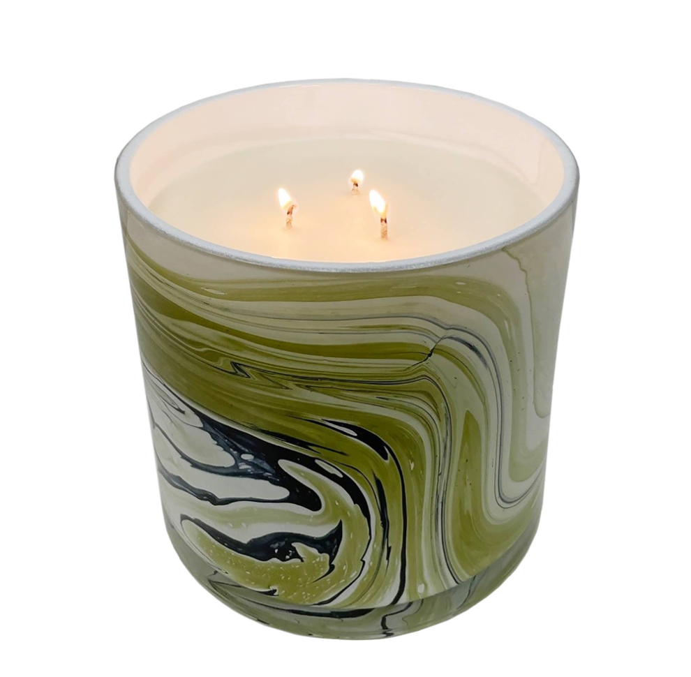 Vetiver & Oak 45 oz. Swirl Glass Candle