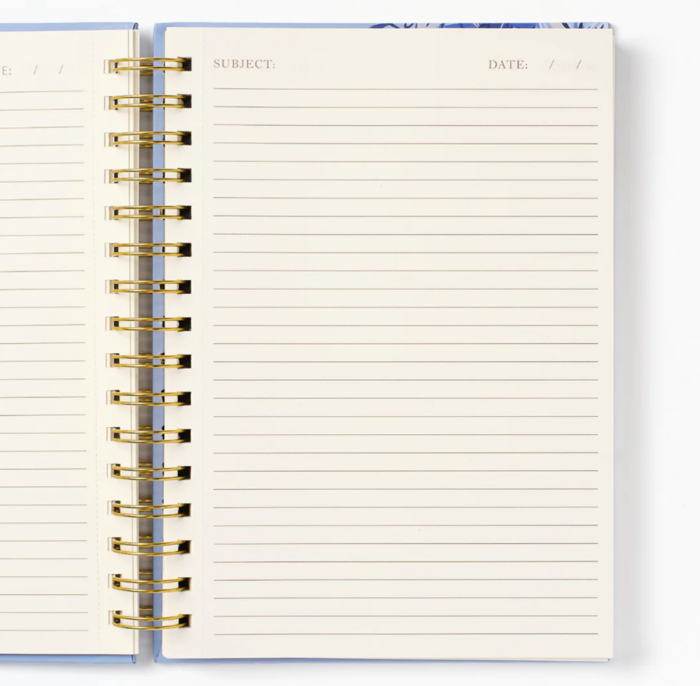 Blue Toile Bird Spiral Notebook