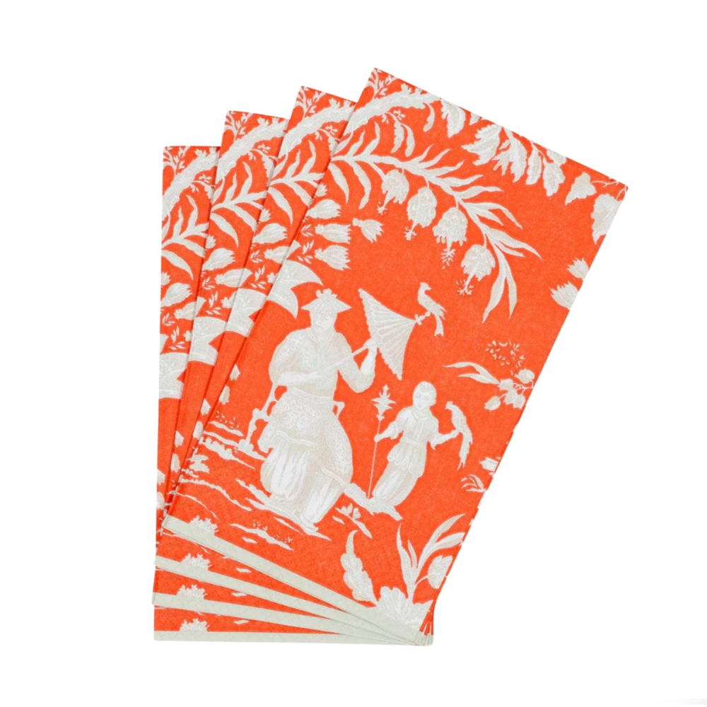Silk Road Toile Mandarin Caspari Guest Towel Napkin