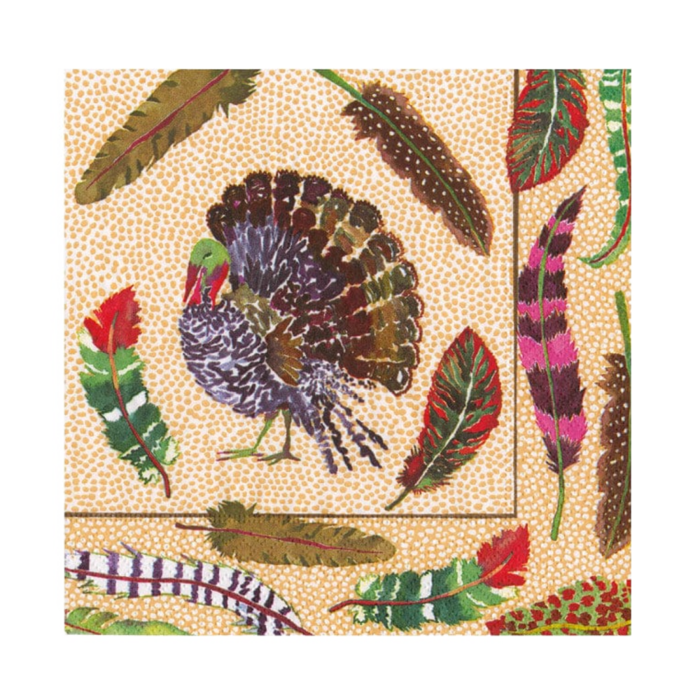 Plumage Caspari Cocktail Napkin