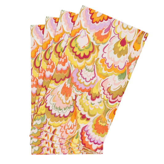 Marbled Ceramica Raspberry Caspari Guest Towel Napkin