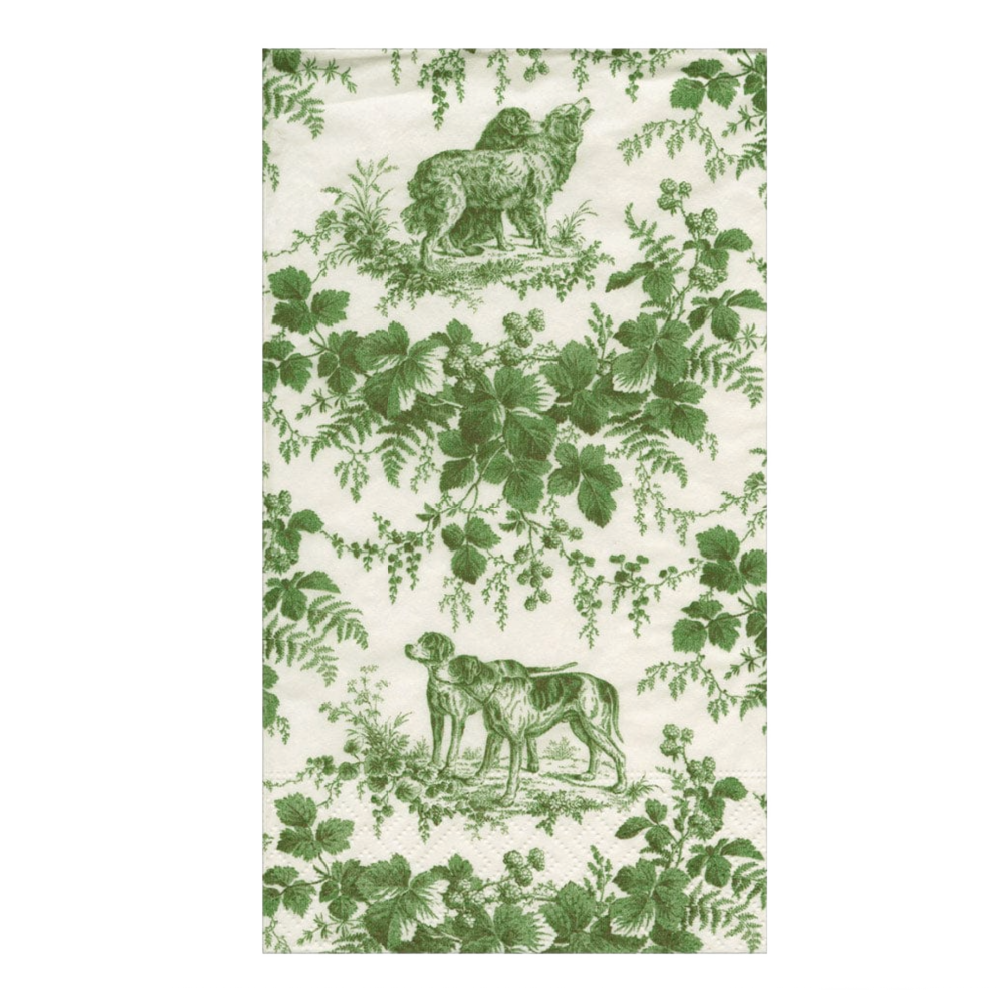 Hunting Toile Evergreen Caspari Guest Towel Napkin