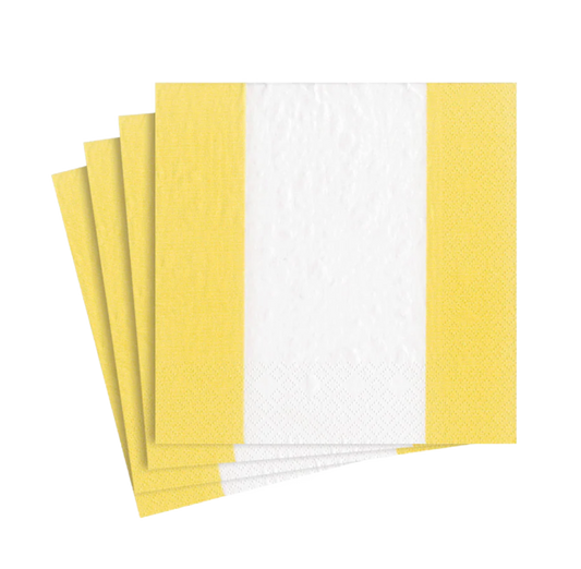 Bandol Stripe Yellow Cocktail Napkin