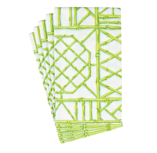 Bamboo Screen Moss Green Caspari Guest Towel Napkin