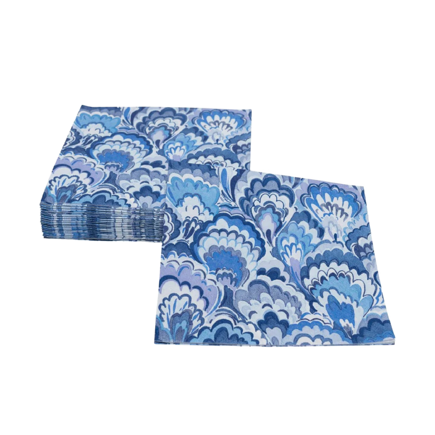 Marbled Ceramica Indigo Caspari Cocktail Napkin