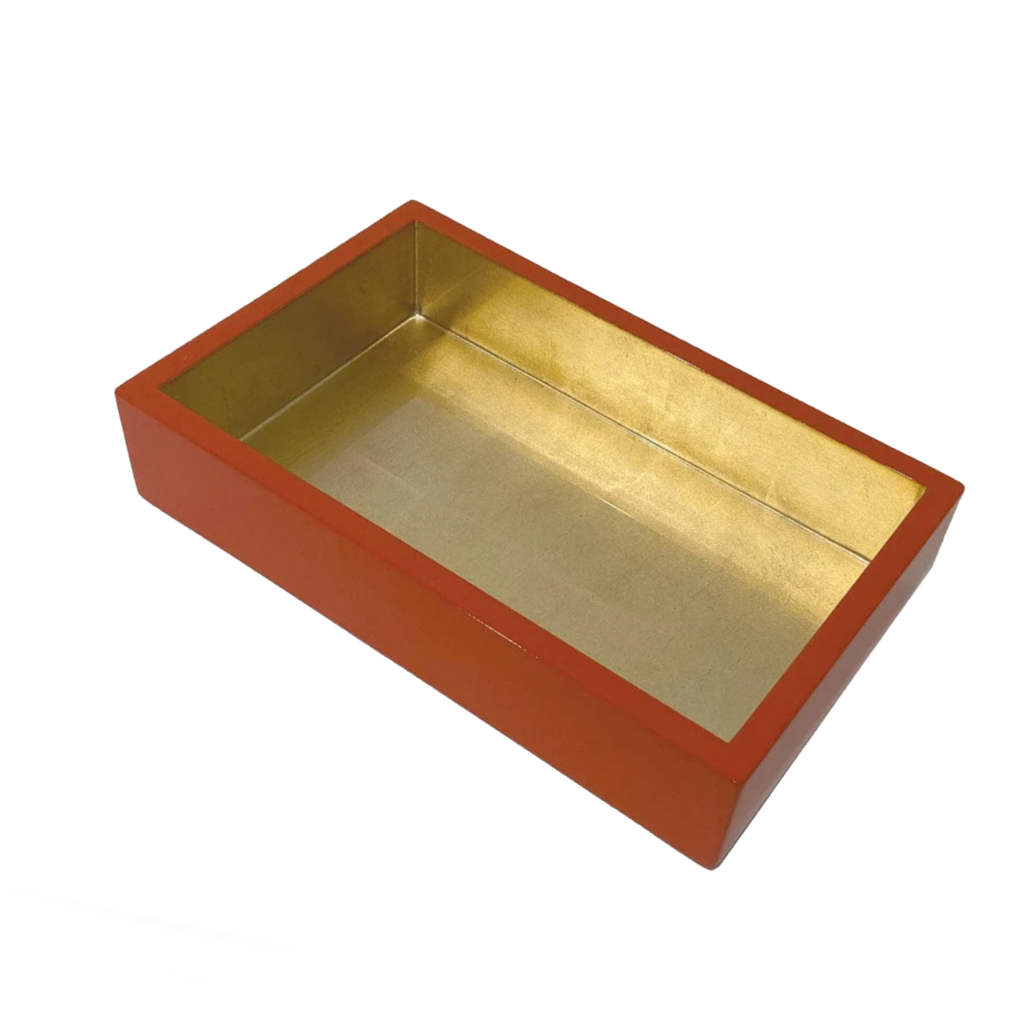 Coral w/Gold Lacquer Guest Napkin Holder