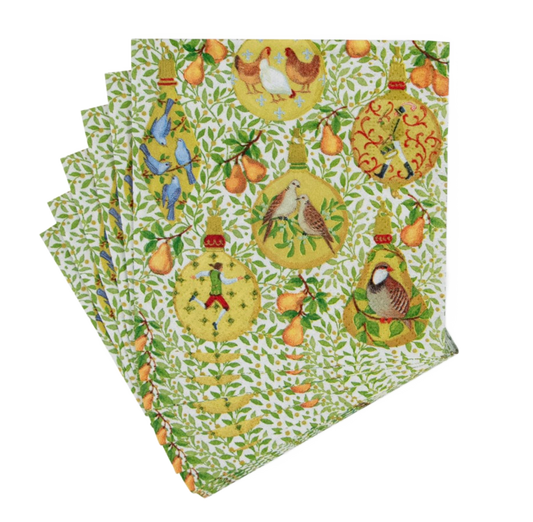 In a Pear Tree Caspari Cocktail Napkin