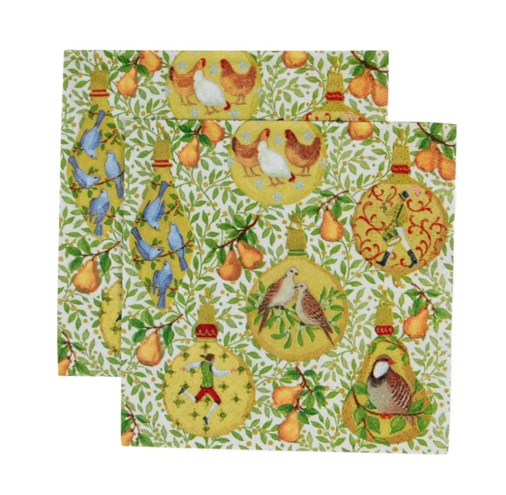 In a Pear Tree Caspari Cocktail Napkin