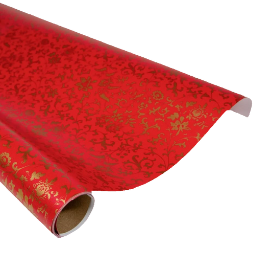 Flora Scroll Caspari Wrapping Paper