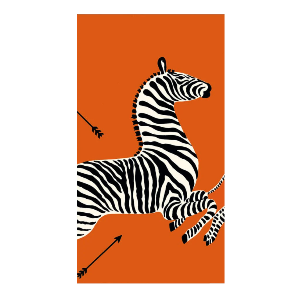 Zebra Orange Caspari Guest Towel Napkin