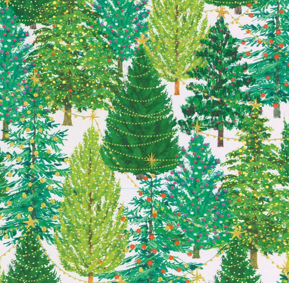 Christmas Tree with Lights Wrapping Paper