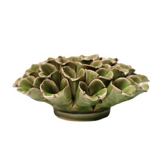 Ceramic Flower Polyp Green Pottery Flower