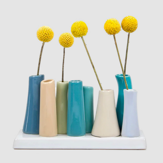 Steel Blue Pooley Modern Bud Vase