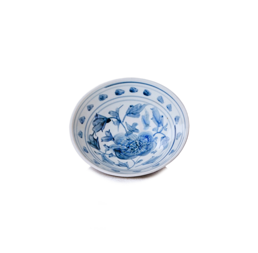 Blue and White Porcelain Peony Bowl