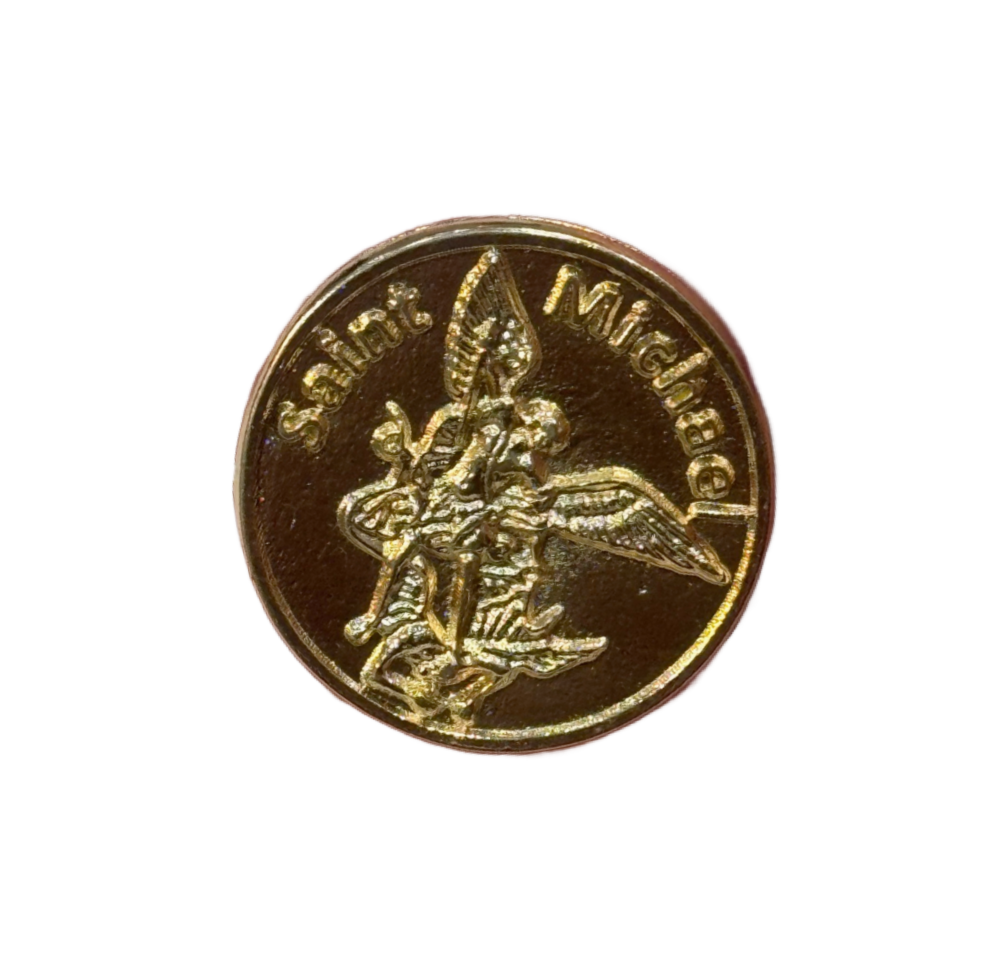 Small Gold Colored St. Michael Prayer Coin