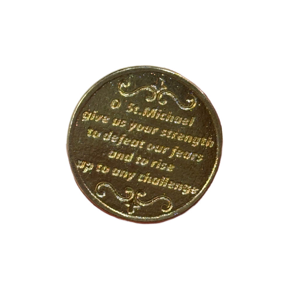 Small Gold Colored St. Michael Prayer Coin