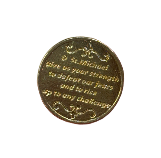 Small Gold Colored St. Michael Prayer Coin