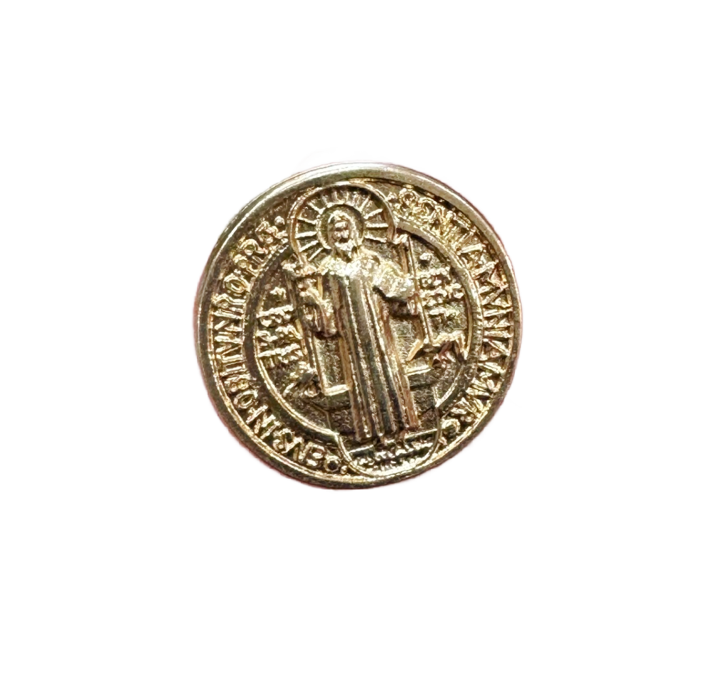 Small Gold Colored St. Benedict Prayer Coin