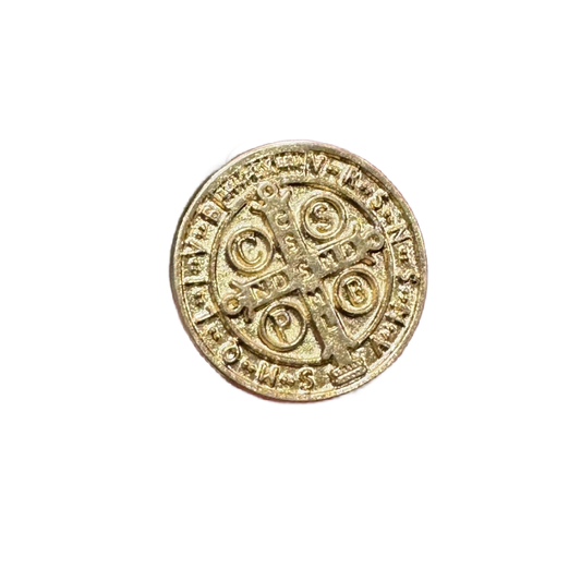Small Gold Colored St. Benedict Prayer Coin
