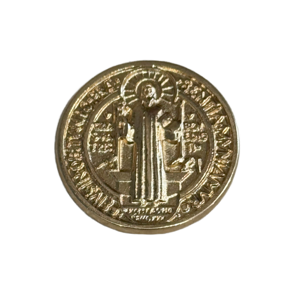 Small Gold Colored St. Benedict Prayer Coin