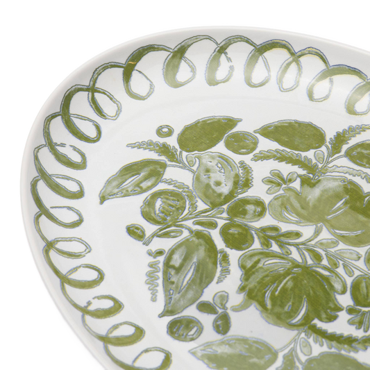 Amalfi Oval Tray White/Green Platter