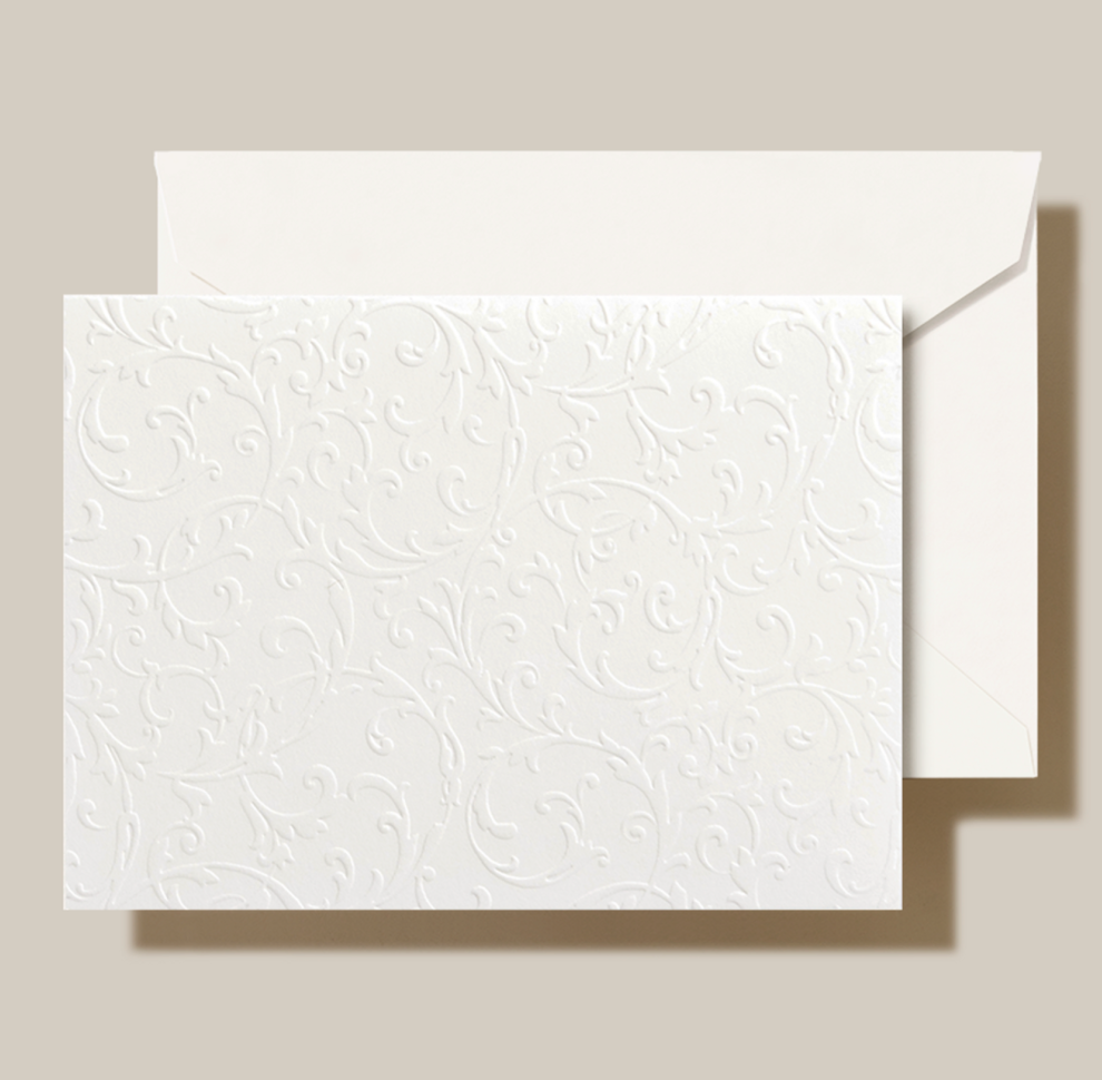 Pearl White Crane Folded Notes