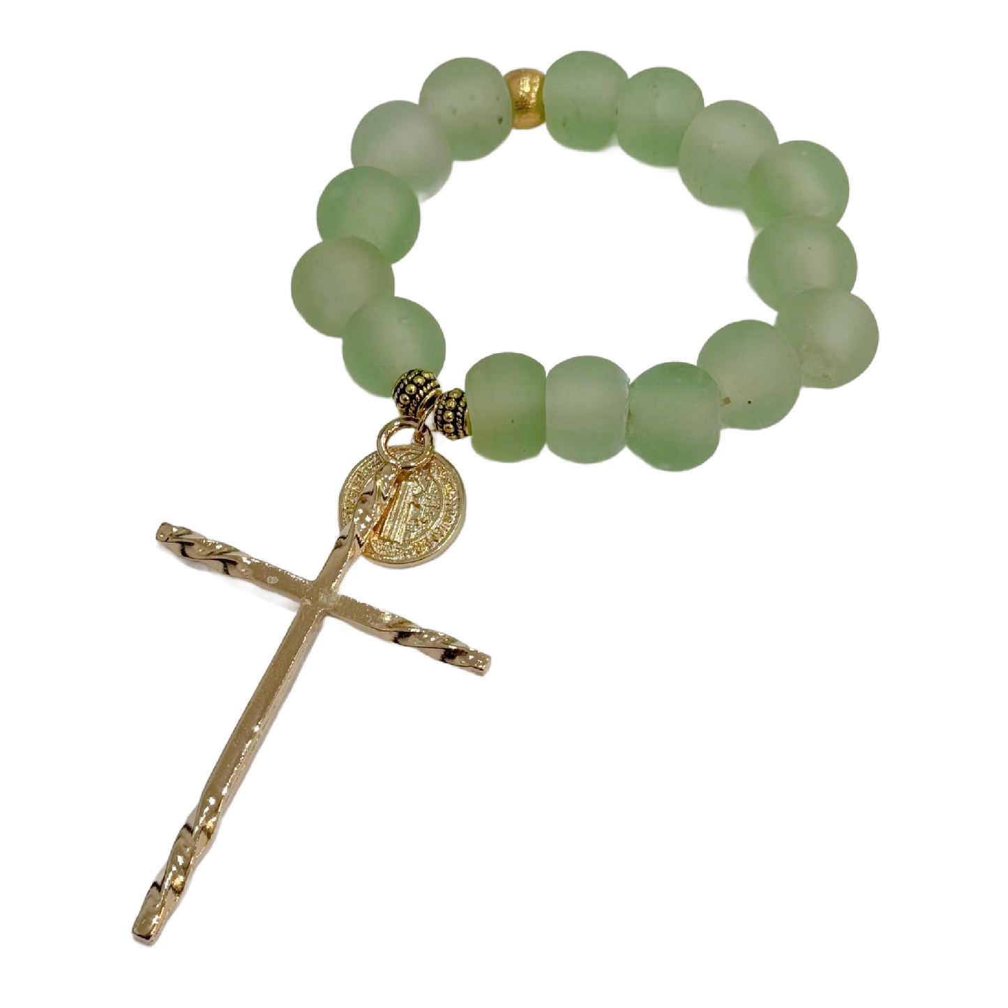 Light Green Decade Glass Rosary