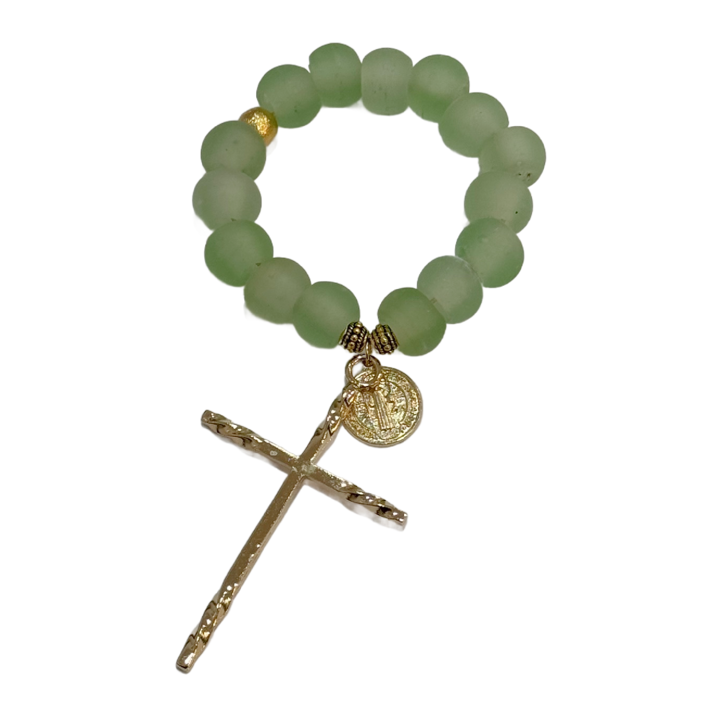 Light Green Decade Glass Rosary