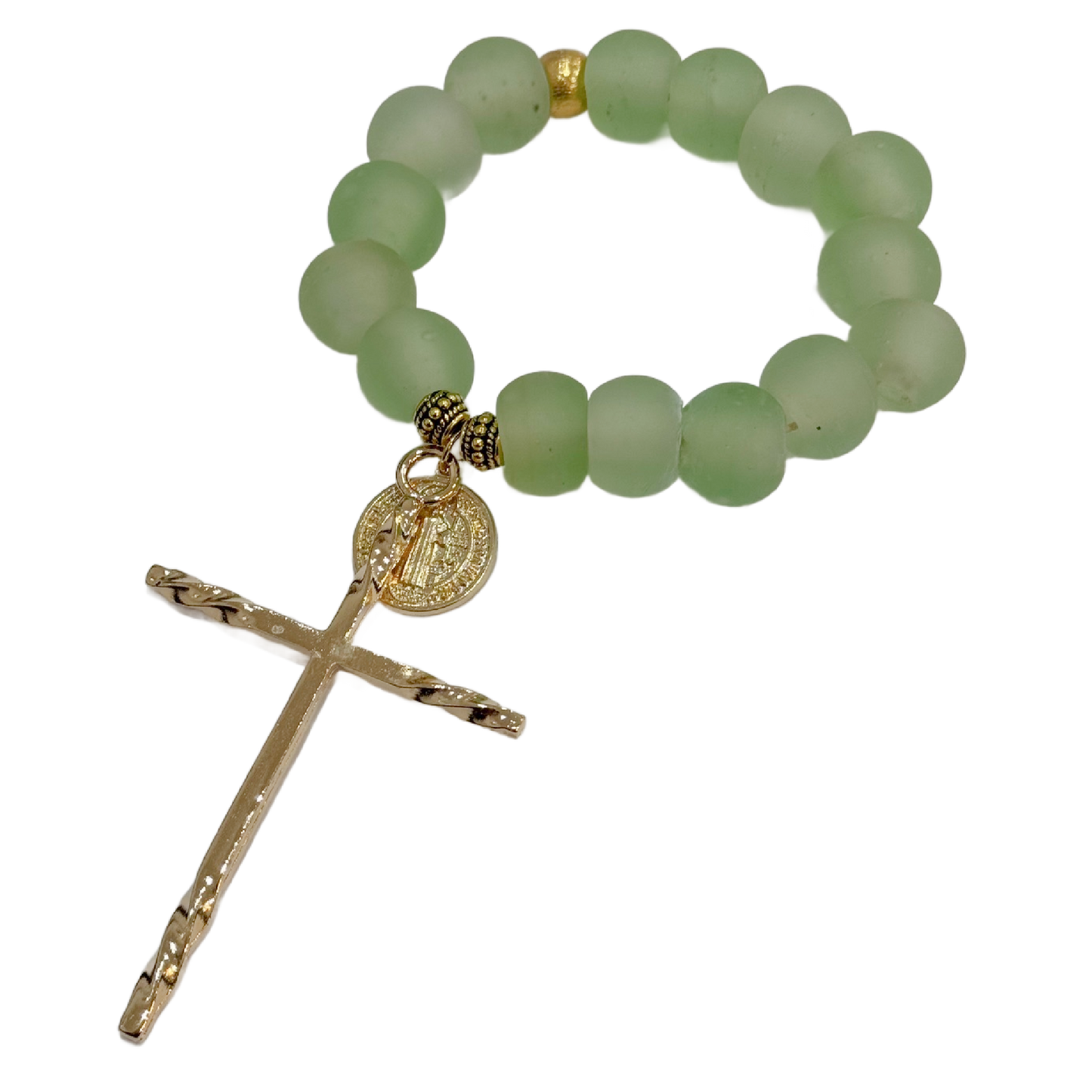 Light Green Decade Glass Rosary