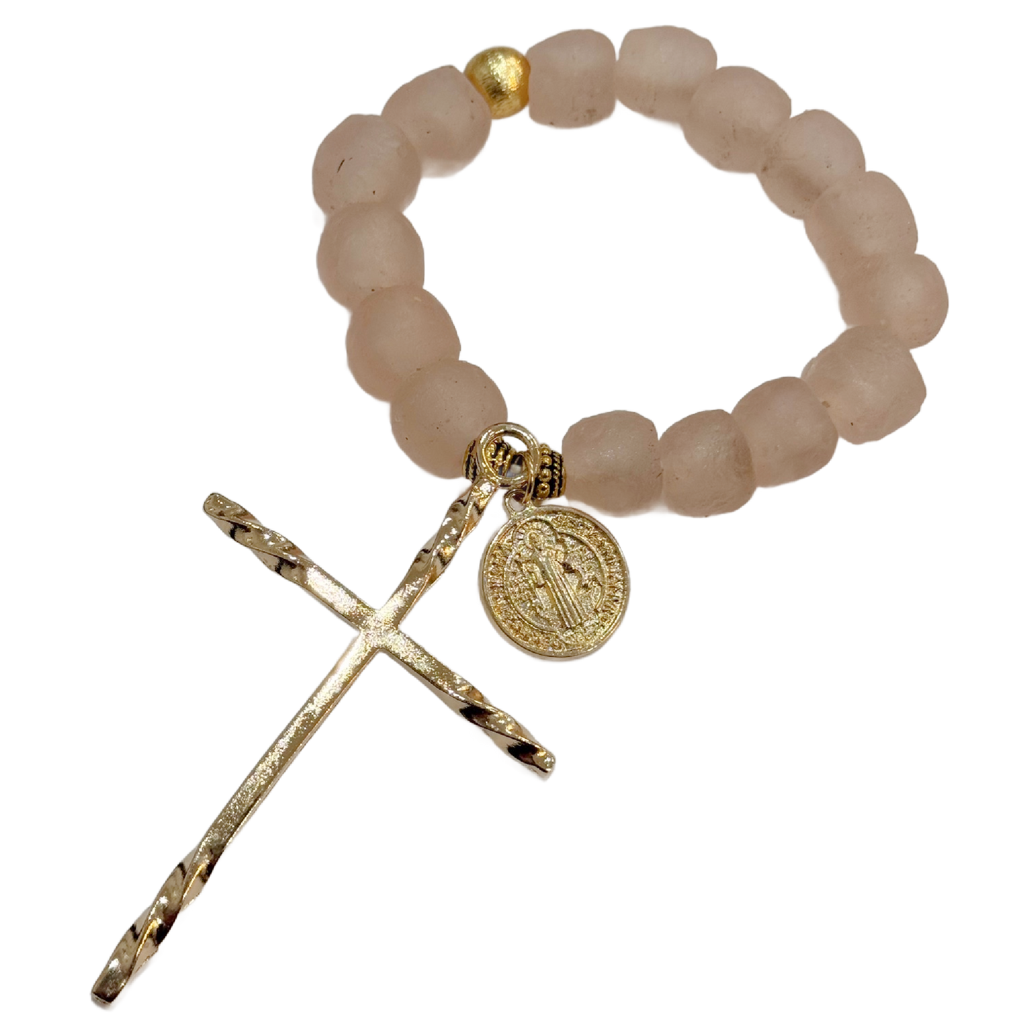 Blush Decade Glass Rosary