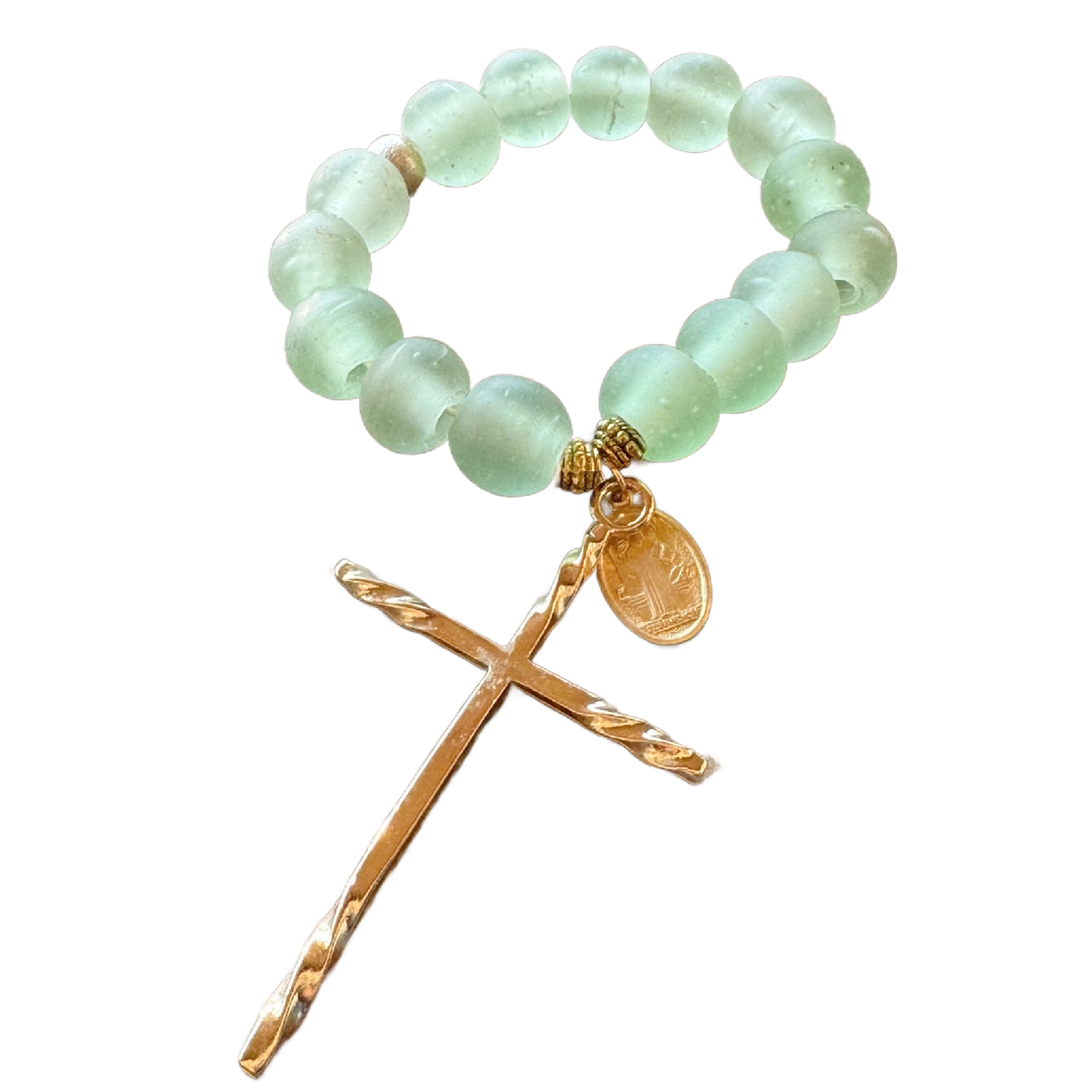 Light Green Decade Glass Rosary