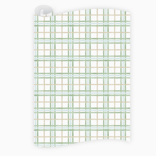 Lush Pines Plaid Green Wrapping Paper