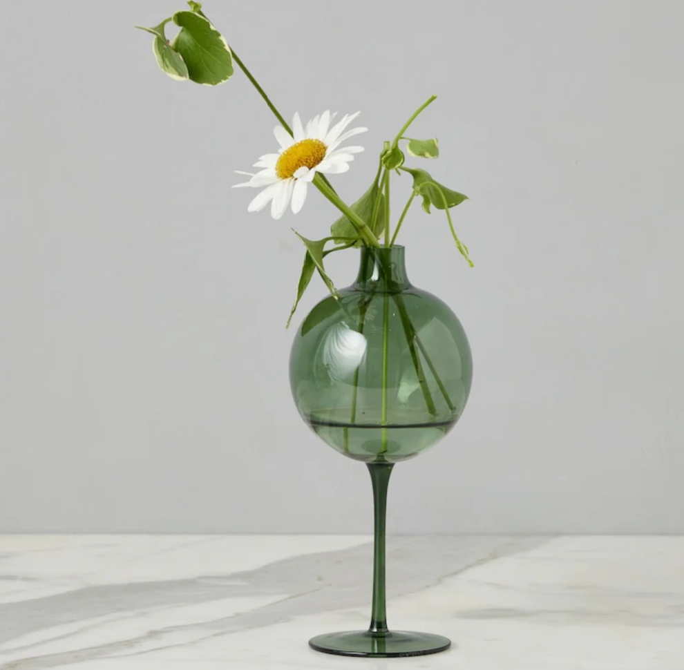 Green Wine Glass Vase