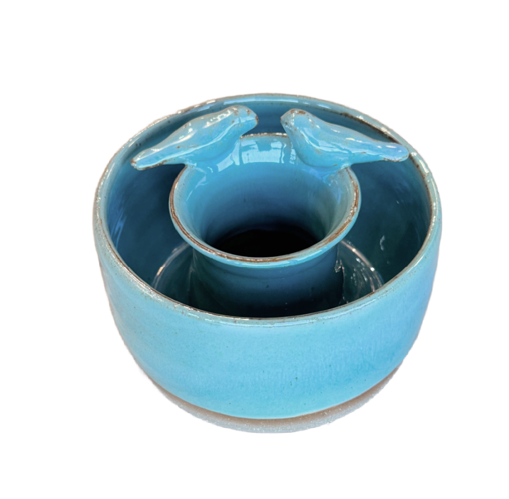 Blue Camelia Vase