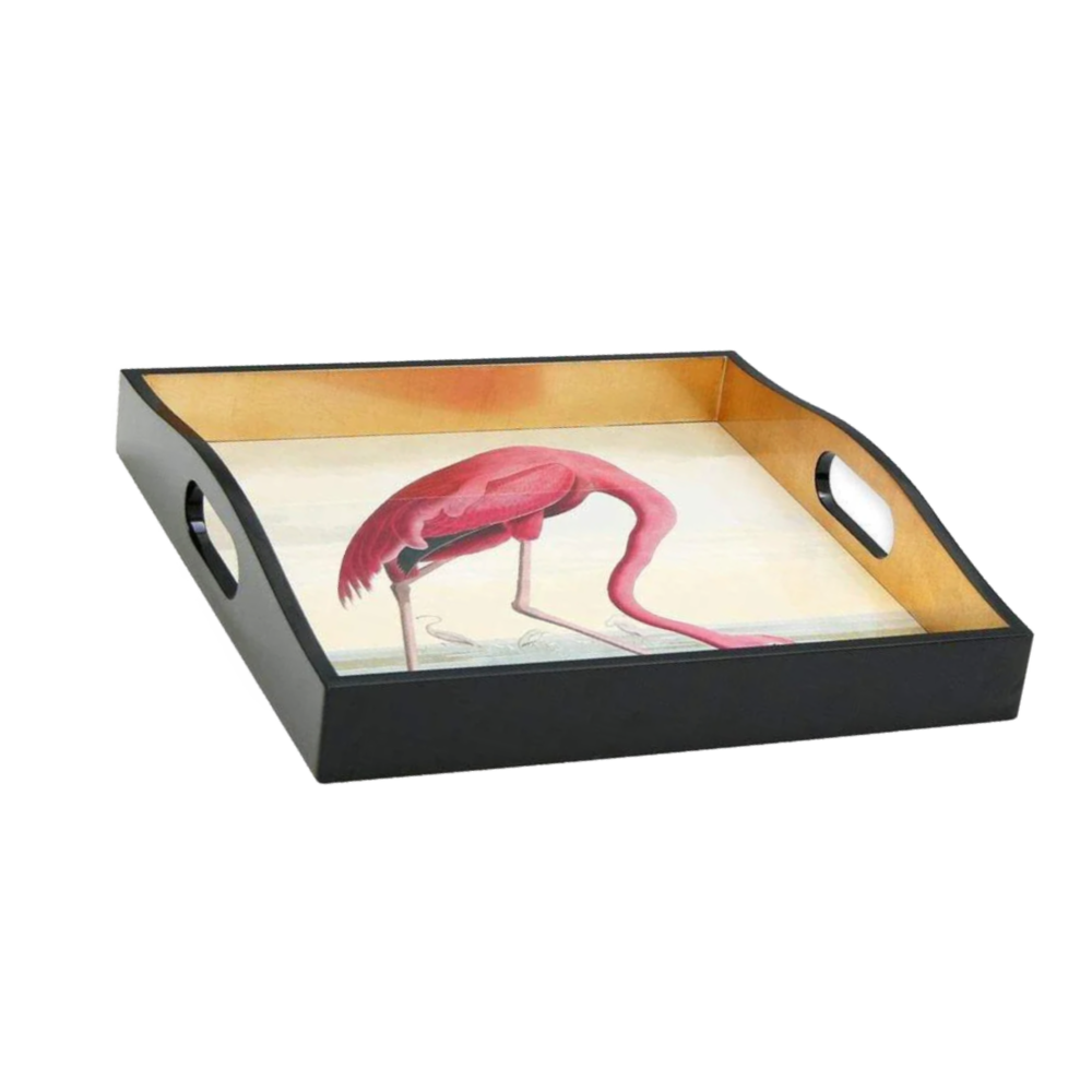 Audubon Flamingo Sq Tray
