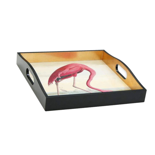 Audubon Flamingo Sq Tray