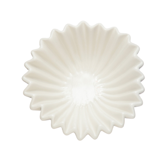Stoneware Pleated Bowl